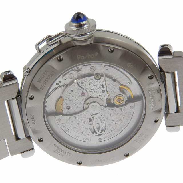 CARTIER カルティエ パシャグリッド38 裏スケ W31040H3 SS シルバー 