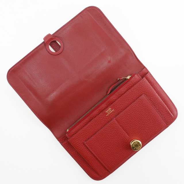 HERMES エルメス ドゴン トゴ 赤/ゴールド金具 長財布