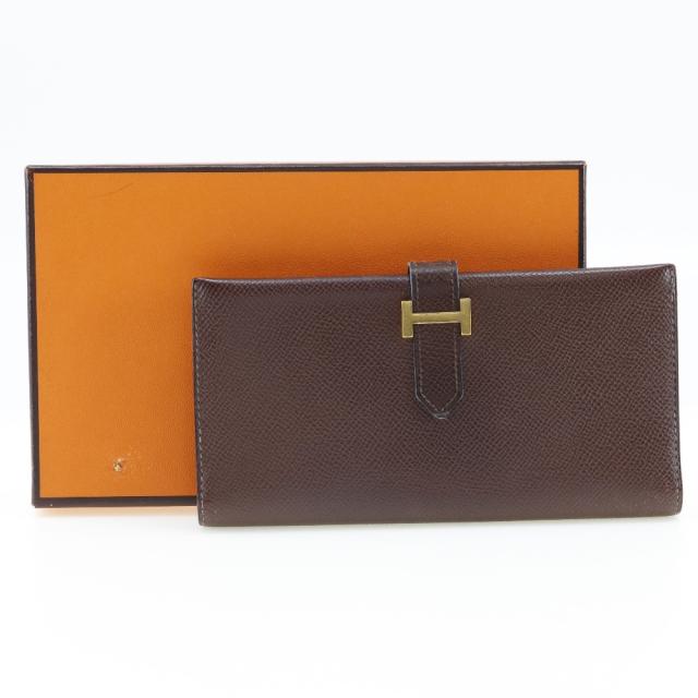 HERMES エルメス ベアンクラシック ヴォーエプソン 茶/ゴールド HERMES エルメス ベアンクラシック ヴォーエプソン 茶/ゴールド