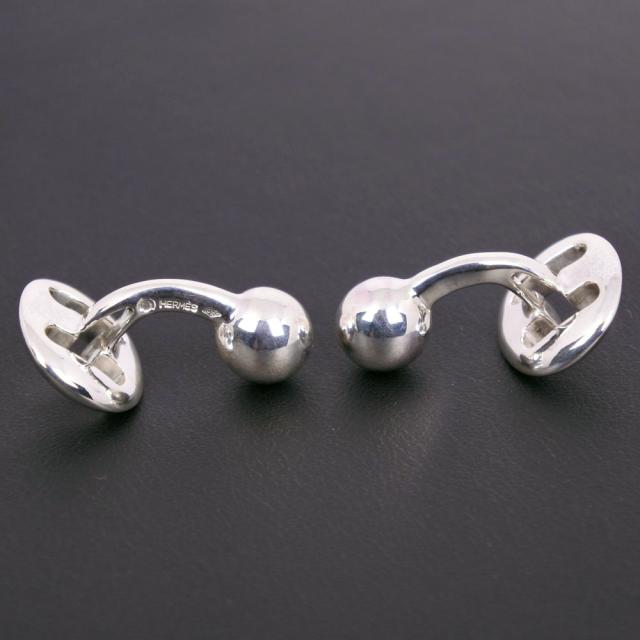 エルメス HERMES カフス シルバー925 シルバー メンズ 【中古】 HERMES（エルメス） 新品同様 カフリンクス セリエ シルバー ブラック