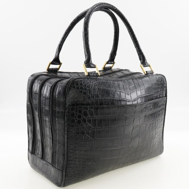 Herbette エルベート クロコダイル 黒 ハンドバッグ レディース 【中古】_2