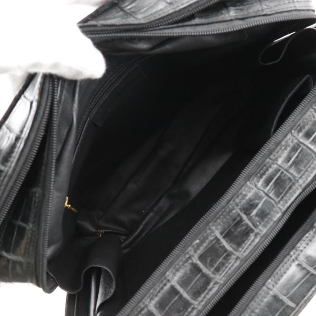 Herbette エルベート クロコダイル 黒 ハンドバッグ レディース 【中古】_6