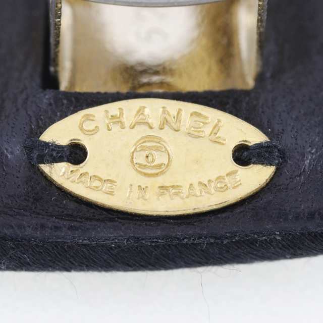 CHANEL シャネル ココマーク ヴィンテージ サテン 黒 バレッタ レディース 【中古】