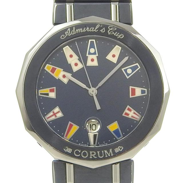 CORUM コルム アドミラルズカップ 99.710.30 V050 ガンブルー クオーツ アナログ表示