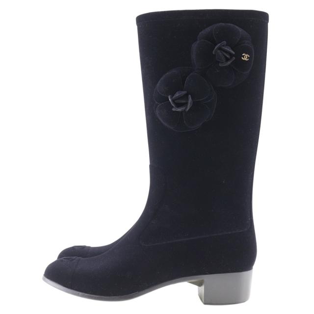 CHANEL シャネル カメリア G26648X31173 スウェード ブーツ レディース 【中古】_1