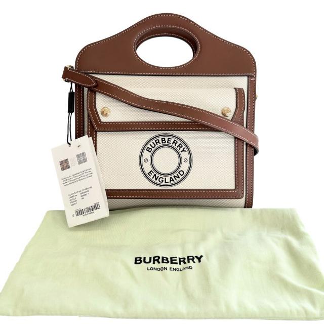 BURBERRY バーバリー ポケットバッグ 2WAYショルダー キャンバス ハンドバッグ レディース BURBERRY バーバリー ポケットバッグ 2WAYショルダー キャンバス