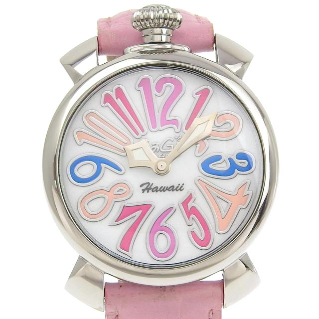 Gaga Milano ガガ・ミラノ マニュアーレ 5020 SS クオーツ アナログ表示 白文字盤 腕時計の通販は