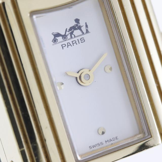 HERMES エルメス ケリー 金メッキ クオーツ アナログ表示 白文字盤 腕時計 レディース_2
