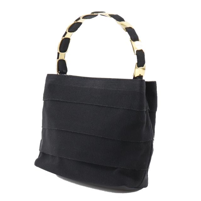 Salvatore Ferragamo サルヴァトーレフェラガモ ワンハンドル ヴァラ キャンバス 黒_1