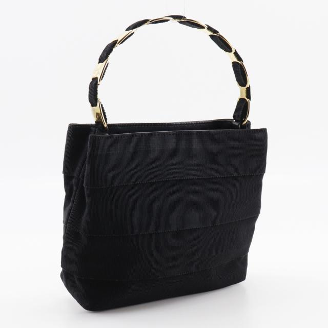 Salvatore Ferragamo サルヴァトーレフェラガモ ワンハンドル ヴァラ キャンバス 黒_2