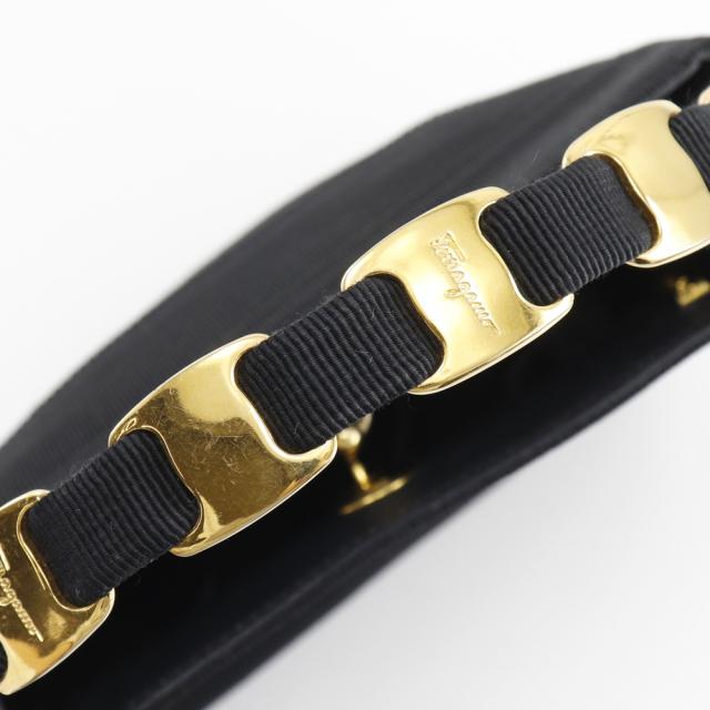Salvatore Ferragamo サルヴァトーレフェラガモ ワンハンドル ヴァラ キャンバス 黒_4