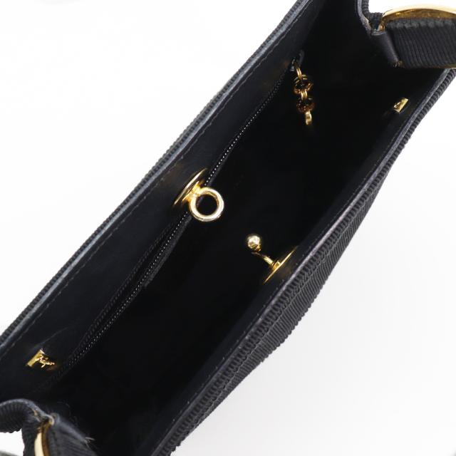 Salvatore Ferragamo サルヴァトーレフェラガモ ワンハンドル ヴァラ キャンバス 黒_5