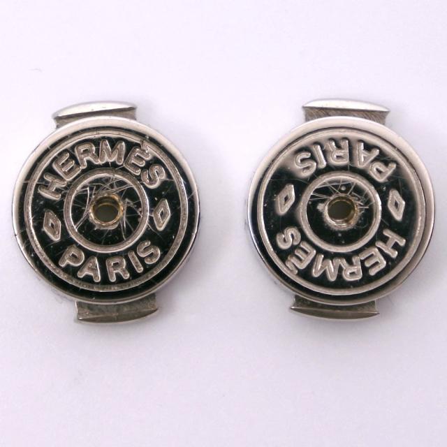 HERMES エルメス イスム セリエ バッファローホーン 茶 ピアス 14.5g  