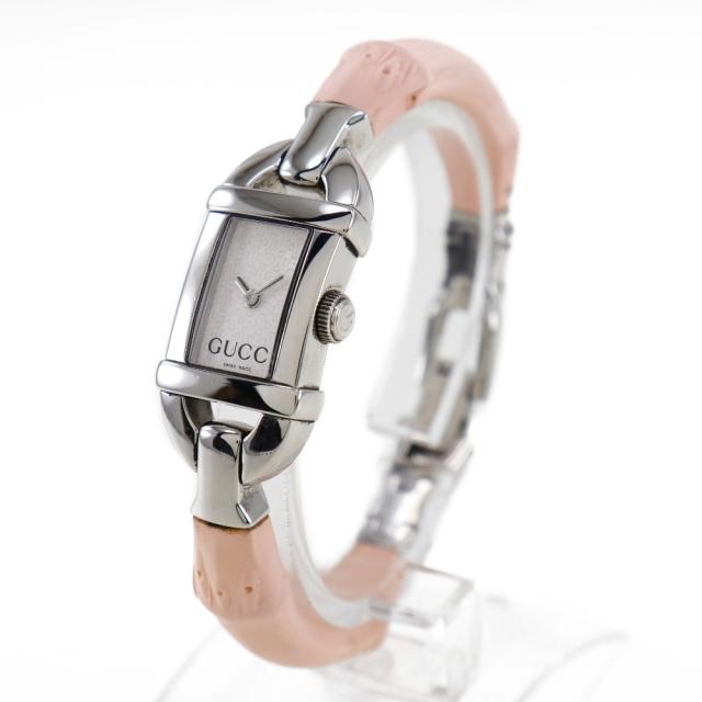 【GUCCI】グッチ バンブー 6800L ステンレススチール×ラバー ピンク クオーツ アナログ表示 レディース 白文字盤 腕時計 GUCCI - 【GUCCI】グッチ バンブー 6800L ステンレススチール×ラバー