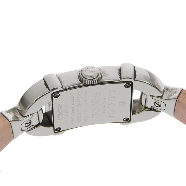 GUCCI グッチ バンブー 6800L SS ピンク クオーツ アナログ表示 白文字