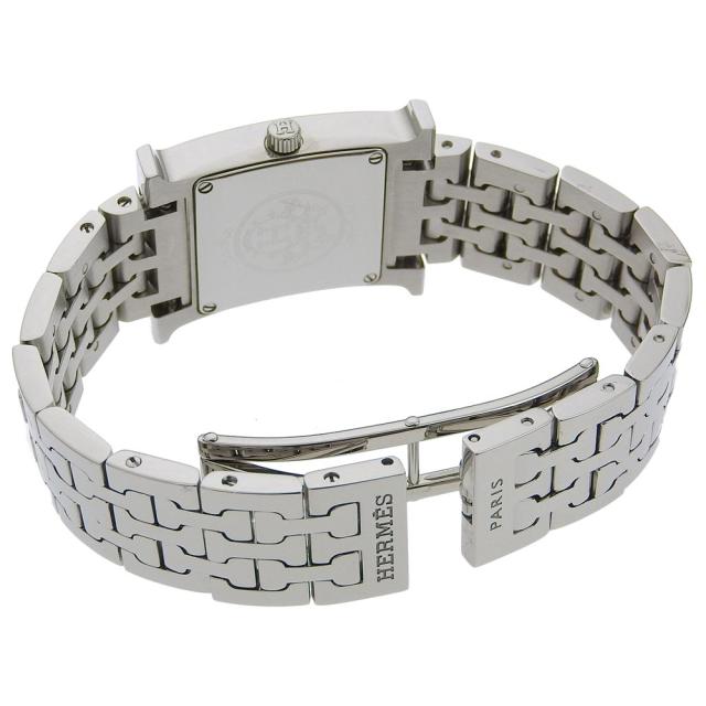 HERMES エルメス Hウォッチ ダイヤベゼル HH1.230 SS クオーツ アナログ表示 アイボリー文字盤_4
