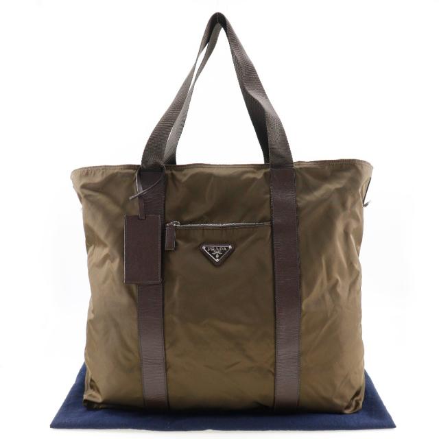 PRADA プラダ ナイロン カーキ ボストンバッグ ユニセックス 【中古