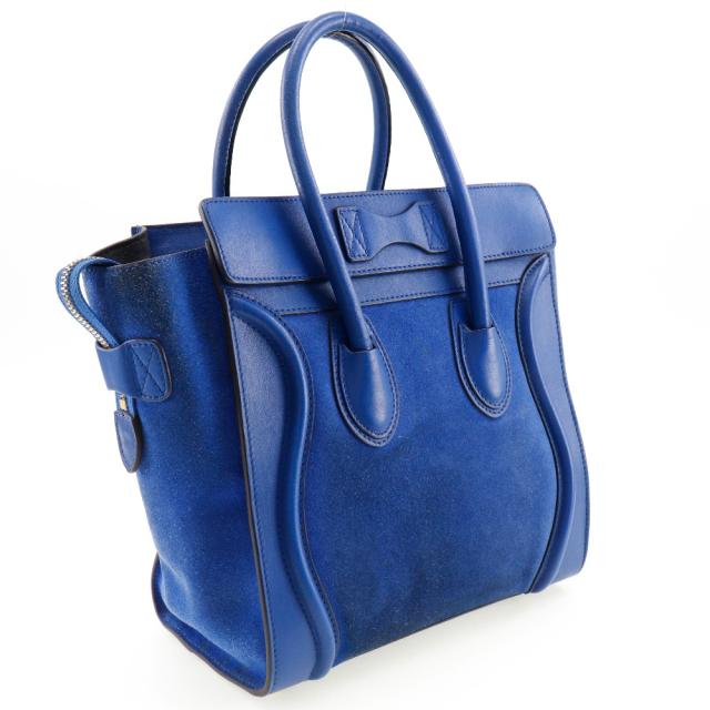 CELINE セリーヌ ラゲージマイクロ スウェード ブルー ハンドバッグ レディース_2