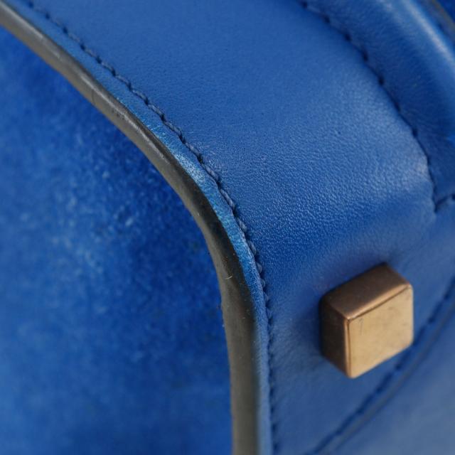 CELINE セリーヌ ラゲージマイクロ スウェード ブルー ハンドバッグ レディース_3