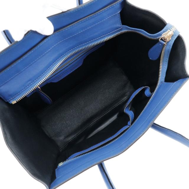 CELINE セリーヌ ラゲージマイクロ スウェード ブルー ハンドバッグ レディース_4