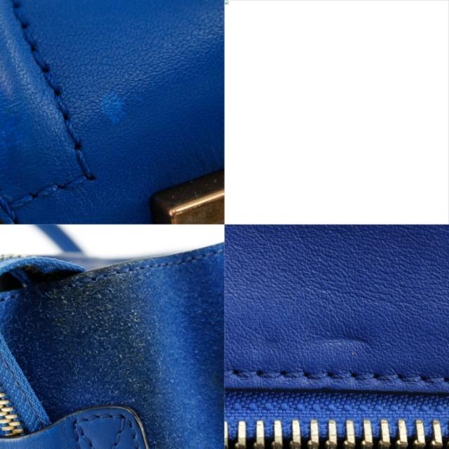 CELINE セリーヌ ラゲージマイクロ スウェード ブルー ハンドバッグ レディース_5