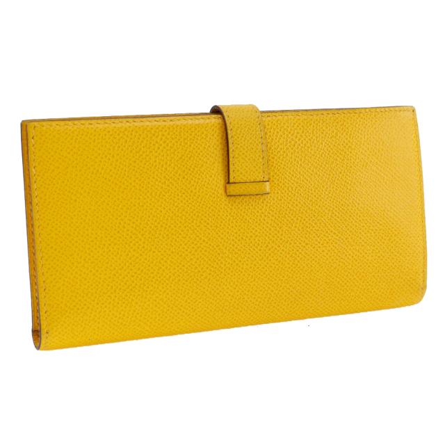 HERMES エルメス ベアン ヴォーエプソン 黄色 長財布 ユニセックス 【中古】_2