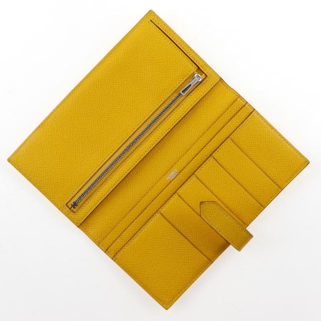 HERMES エルメス ベアン ヴォーエプソン 黄色 長財布 ユニセックス 【中古】_4