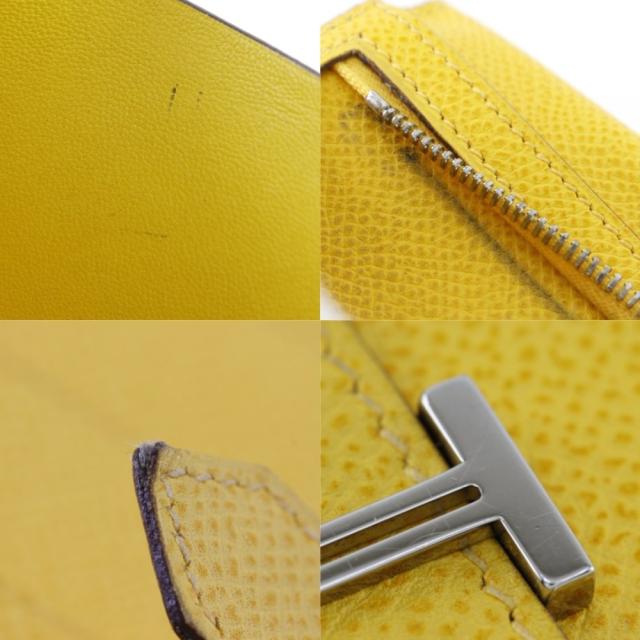HERMES エルメス ベアン ヴォーエプソン 黄色 長財布 ユニセックス 【中古】_8