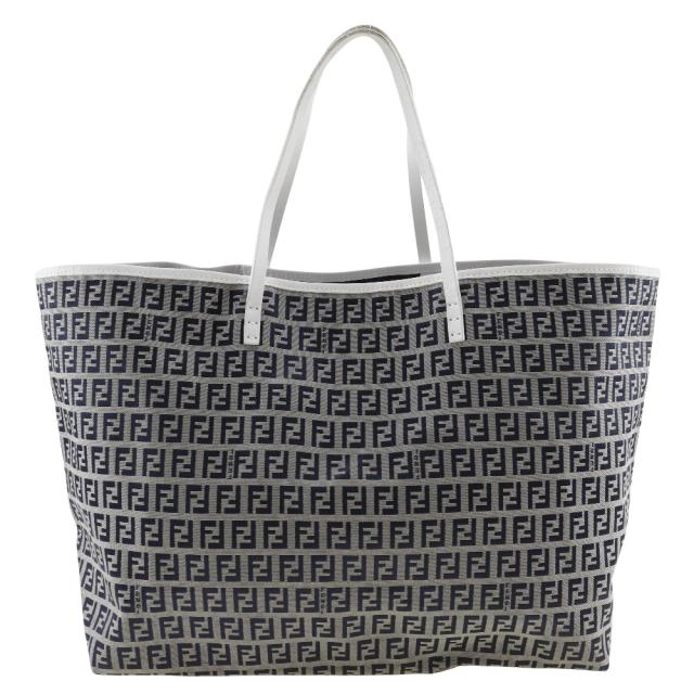 FENDI フェンディ ズッキーノ ナイロンキャンバス グレー/紺 トートバッグ レディースの通販は 39,800円