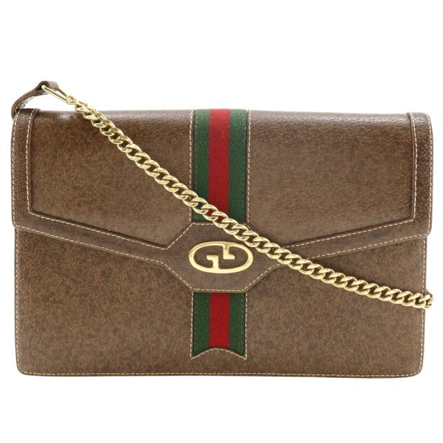 GUCCI グッチ オールドグッチ シェリーライン シェリーライン PVC 茶