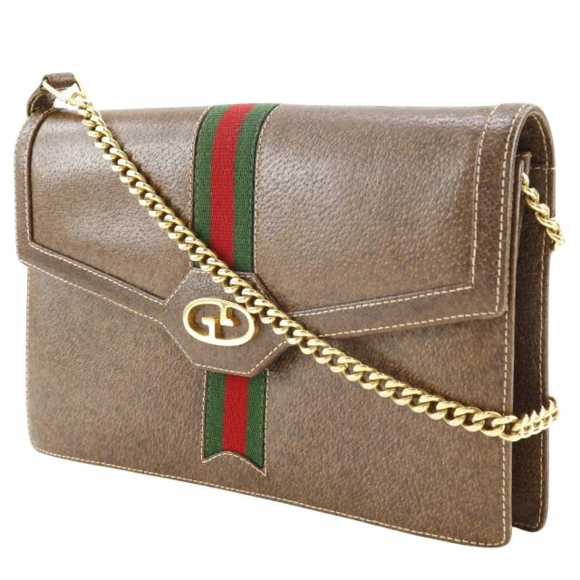 GUCCI グッチ オールドグッチ シェリーライン シェリーライン PVC 茶