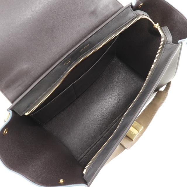 CELINE セリーヌ トラペーズ 2WAYショルダー カーフ 茶/黒