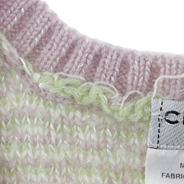 CHANEL シャネル ニット P25397V01844 カシミヤ ピンク/黄緑 ベスト