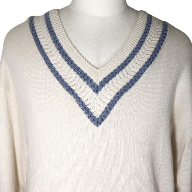 Dior クリスチャンディオール スポーツ Ｖネック コットン 白 セーター メンズ 【中古】_1