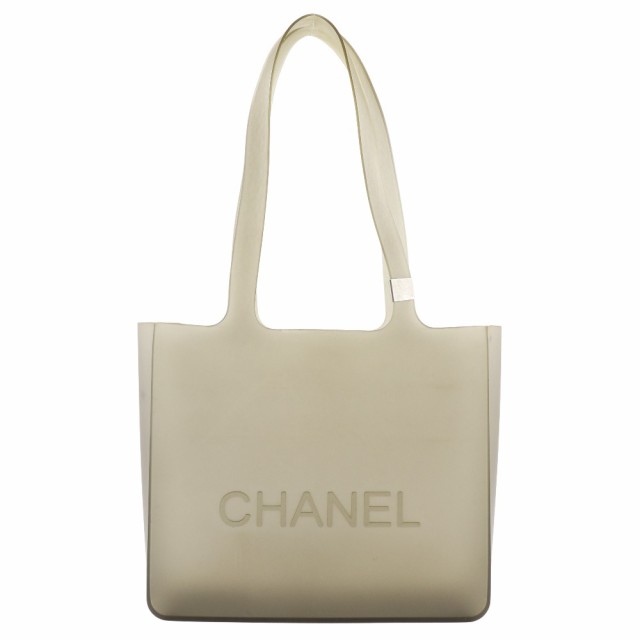 CHANEL シャネル ロゴ ラバー グレー トートバッグ レディース 【中古】