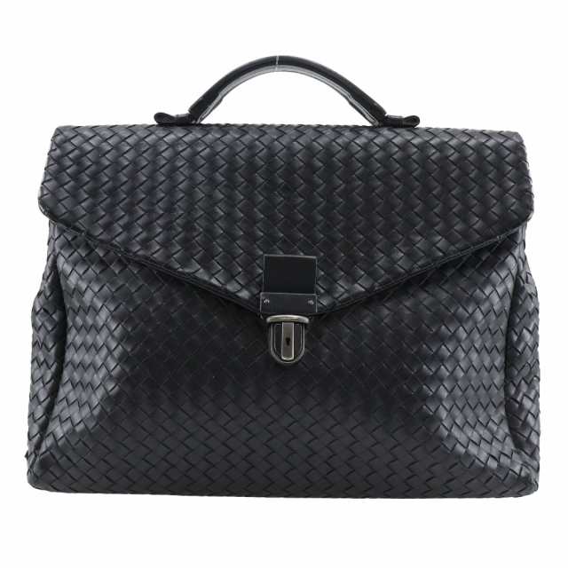 BOTTEGAVENETA ボッテガヴェネタ イントレチャート ブリーフケース カーフ 黒