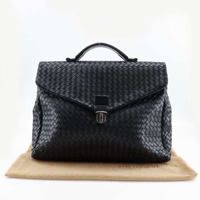 BOTTEGAVENETA ボッテガヴェネタ イントレチャート ブリーフケース カーフ 黒