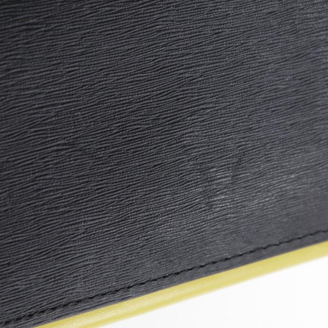 Paul Smith ポール・スミス BPS486 牛革 黒/黄緑 長財布 メンズ 【中古