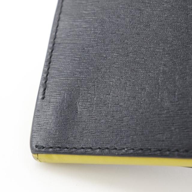 Paul Smith ポール・スミス BPS486 牛革 黒/黄緑 長財布 メンズ 【中古