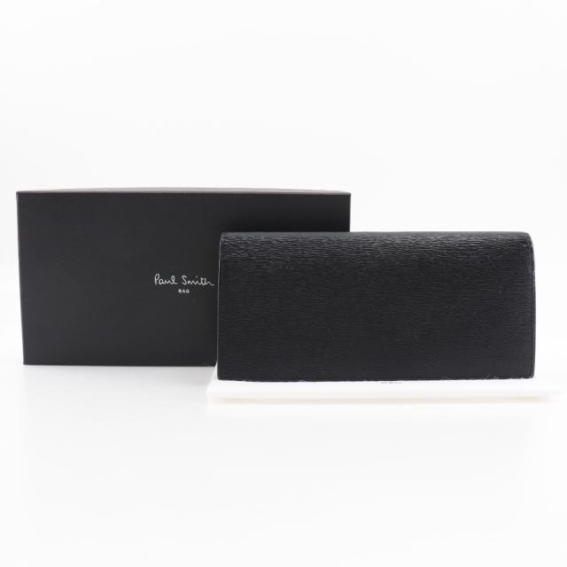 Paul Smith ポール・スミス BPS486 牛革 黒/黄緑 長財布 メンズ 【中古