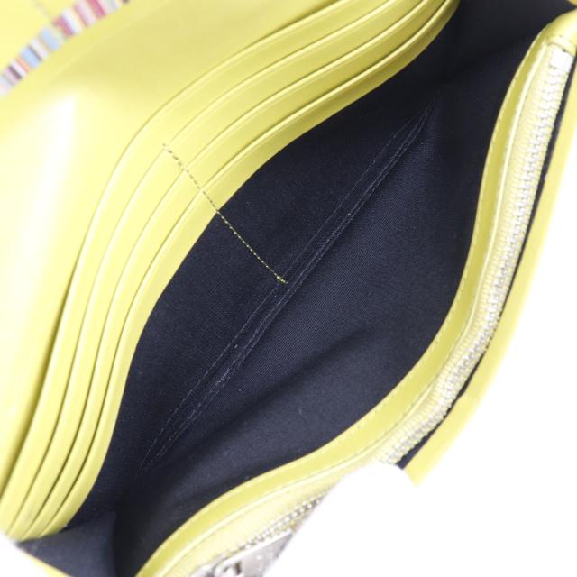 Paul Smith ポール・スミス BPS486 牛革 黒/黄緑 長財布 メンズ 【中古