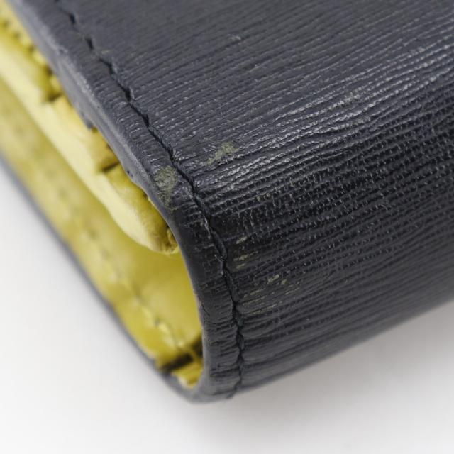 Paul Smith ポール・スミス BPS486 牛革 黒/黄緑 長財布 メンズ 【中古
