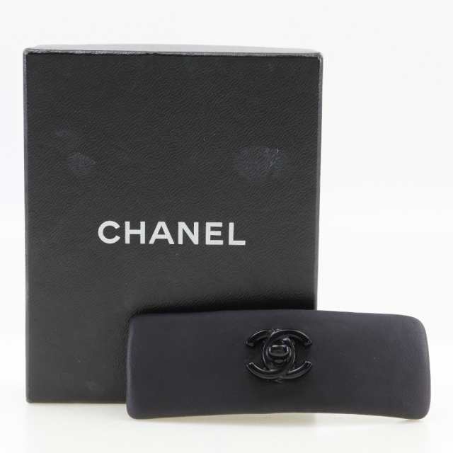 CHANEL シャネル ターンロック ココマーク カーフ 黒 バレッタ レディース 【中古】