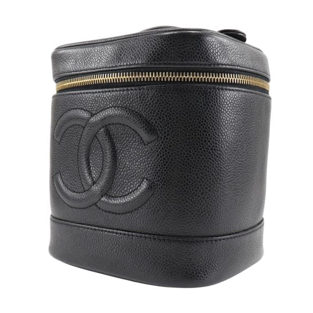CHANEL シャネル バニティ ココマーク ココマーク キャビアスキン 黒 ハンドバッグ_1