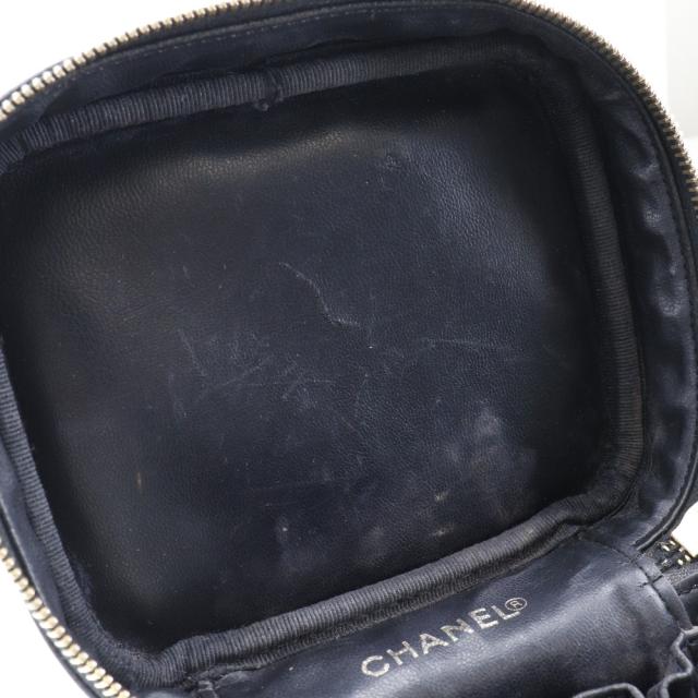 CHANEL シャネル バニティ ココマーク ココマーク キャビアスキン 黒 ハンドバッグ_5