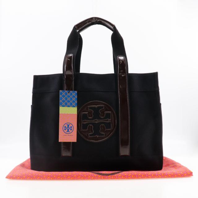 Tory Burch トリーバーチ コットン 黒/茶 トートバッグ レディース 【中古】_9