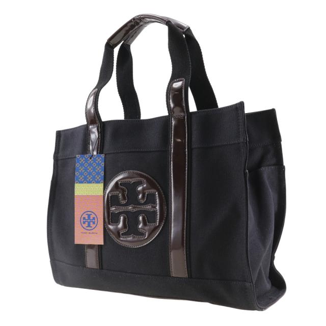 Tory Burch トリーバーチ コットン 黒/茶 トートバッグ レディース 【中古】_1