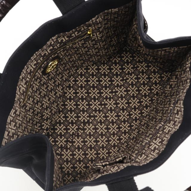 Tory Burch トリーバーチ コットン 黒/茶 トートバッグ レディース 【中古】_5