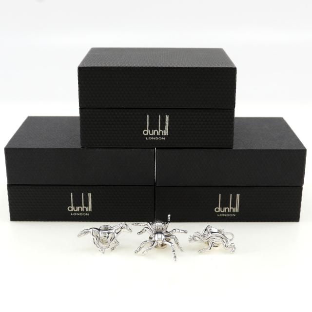 Dunhill ダンヒル 3点セット 馬 蜘蛛 デビル 金属製 シルバー タイピン メンズ 【中古】_11