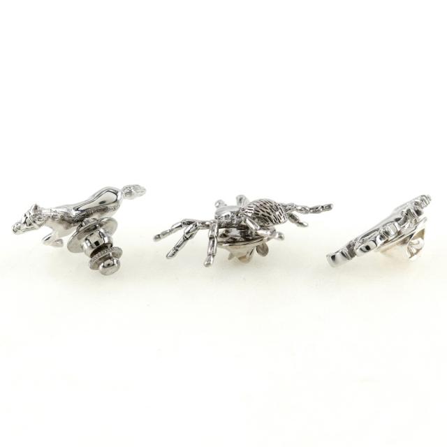 Dunhill ダンヒル 3点セット 馬 蜘蛛 デビル 金属製 シルバー タイピン メンズ 【中古】_2